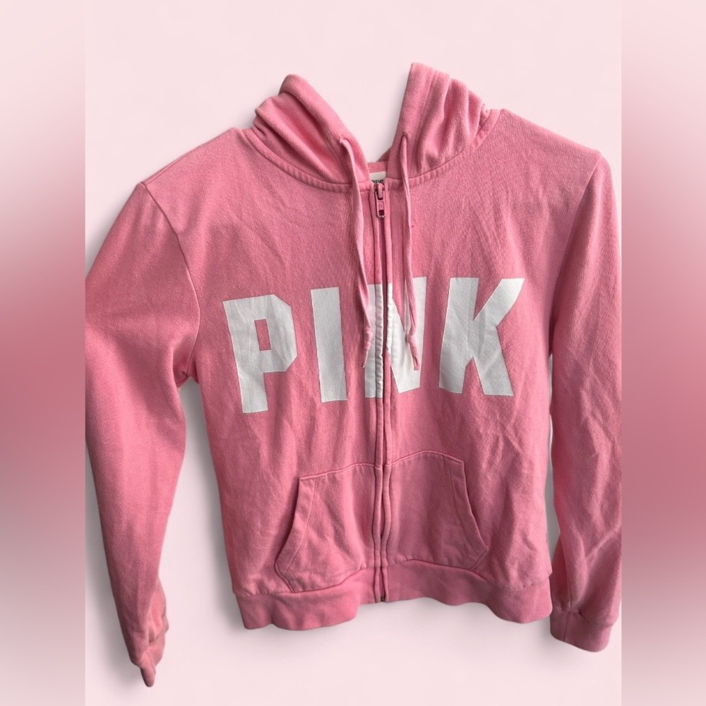 PINK Victoria’s Secret Pink Full Zip Hoodie Size Small - Picture 2 of 5